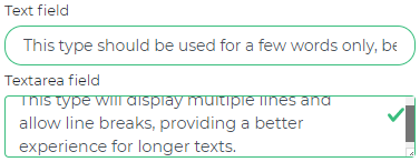 Text vs Textarea comparison