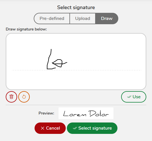 Draw signature