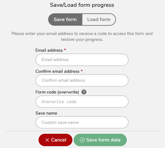 Save form data